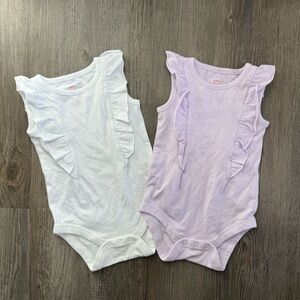 Cat and Jack Sleeveless Ruffle Bodysuits 2 Piece Bundle
